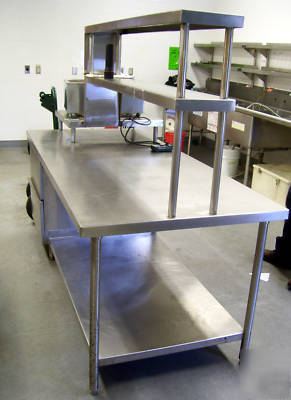 7' chef's prep work table station storage holding elec 