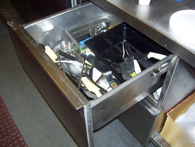 7' chef's prep work table station storage holding elec 