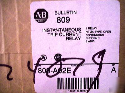 Allen bradley inst. trip relay m# 809-A02E ~ sur.~