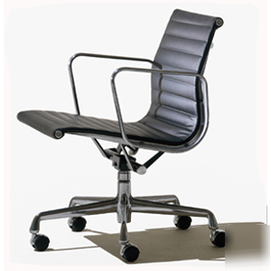 Eames aluminum mgmt chair black leather overstock 