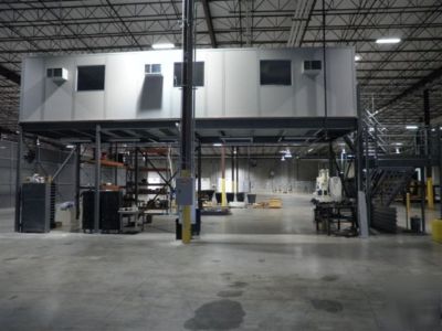 Mezzanine with modular office