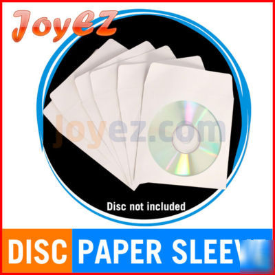 New 1000 paper cd dvd disc sleeve envelope window flap
