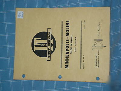 Old minneapolis-moline gb ub zb gb-ub-zb tractor manual