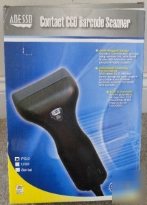 Adesso nuscan 1000P-ccd contact barcode scanner PS2/usb