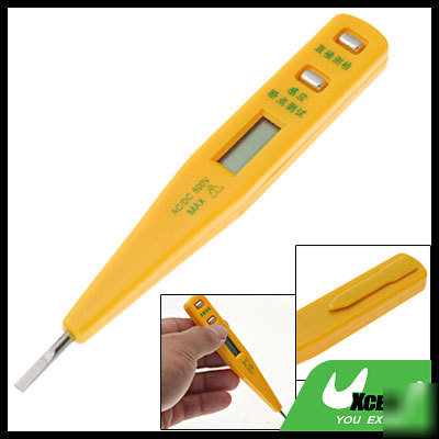 Digital lcd voltage tester detection pen with clip