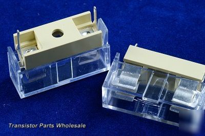 Pkg 100,panel mount pcb fuse holder case w cover 5X20MM