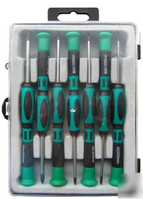 Toolman ergonomic 7PC precision screwdriver set in case