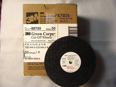 *case of 50* 3M green corps cut-off wheels 4X1/32X1/4