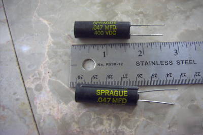 2 nos sprague .047UF 400V black beauty capacitor radial