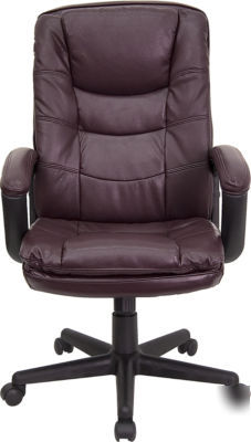 Burgundy leather executive office chair desk swivel 