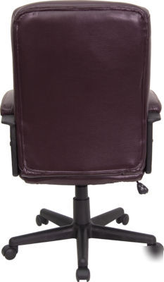 Burgundy leather executive office chair desk swivel 