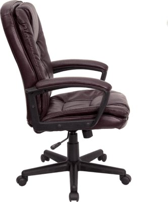 Burgundy leather executive office chair desk swivel 