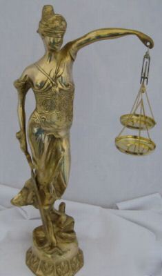 19 in lady justice brass scales of justice 