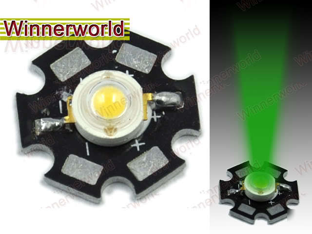 10 pcs green 3W led lamp prolight star 100LM high power