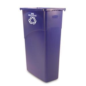 4 - rubbermaid 3540 blue slim jim waste container 23GAL