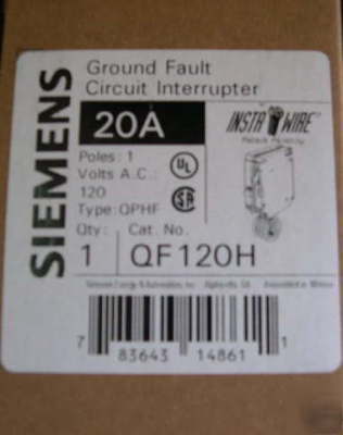 Siemens QF120 h gfci ground fault circuit breaker 