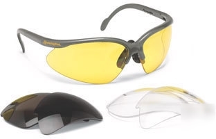 Remington t-63 clear/smoke/amber safety glasses w/ case