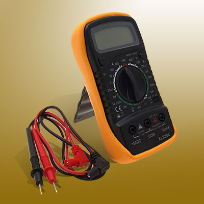 Electricians digital multimeter readout electronic volt