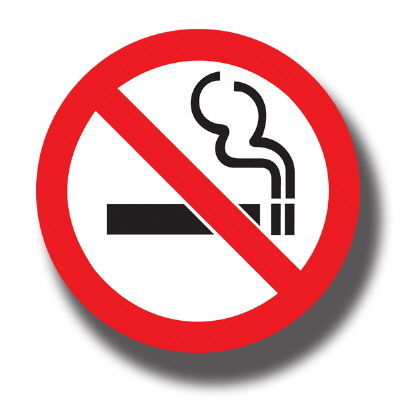 No smoking symbol sign - standard - thick - adhesive