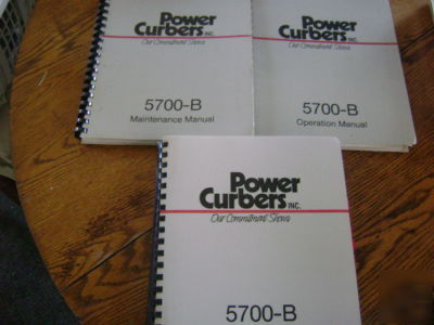 Power curbers 5700-b op.parts and maintenance manual