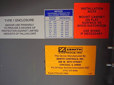 Zenith 600 amp automatic transfer switch