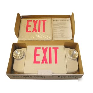 Combo led exit sign & emergency light / E4BR-1