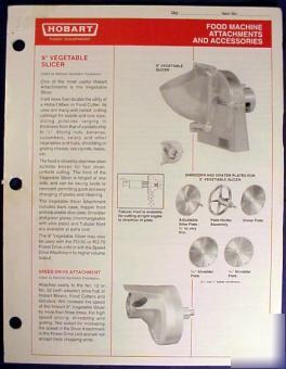 Hobart food machine attachments & accessories brochure