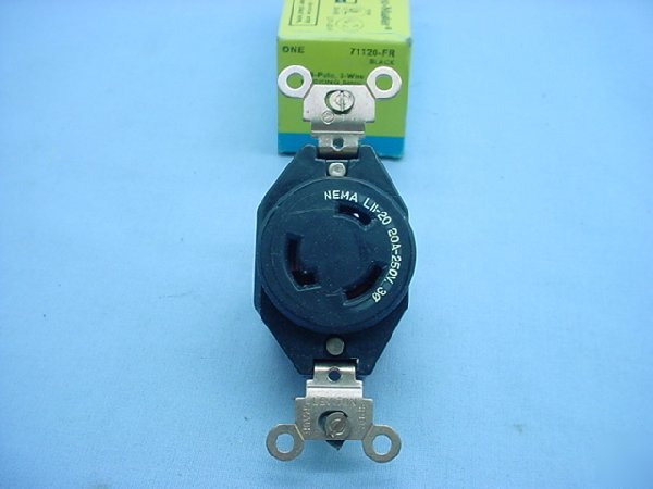 Leviton L11-20 locking receptacle outlet 20A 250V 3Ã¸