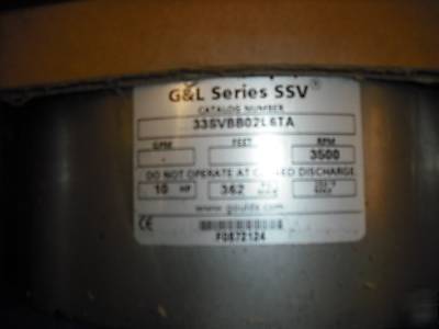 10 hp goulds g & l series vertical multistage pump