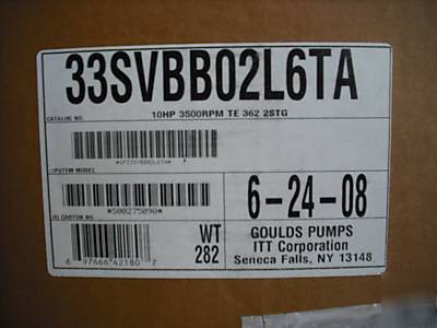 10 hp goulds g & l series vertical multistage pump