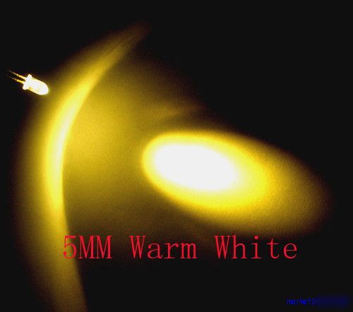 100 5MM 12000MCD warm white led superbright f/r 12V diy