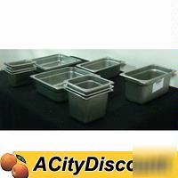 12 assorted s/s restaurant steam pans various sizes