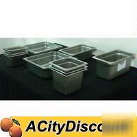 12 assorted s/s restaurant steam pans various sizes