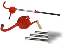 Hand crank water oil fuel pump for steel drum barrel