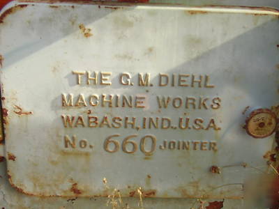 Jointer, g.m. diehl model 660