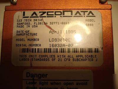 Lazerdata 9000 barcode laser scanner