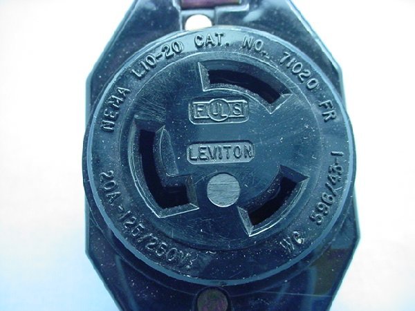 Leviton L10-20 locking receptacle outlet 20A 125/250V
