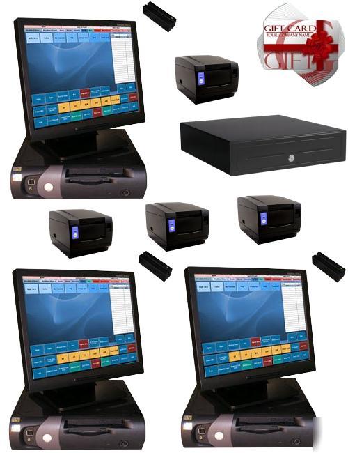 3 stn restaurant / bar touch pos system & software