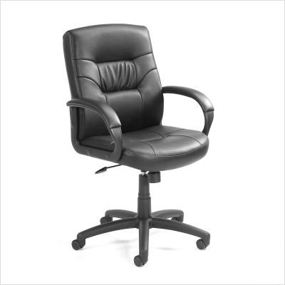 Boss office products mid-back leather chair knee tilt