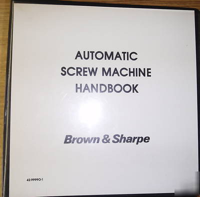 Brown sharpe 2G 0G 00G automatic screw machine manual