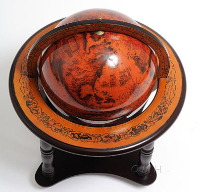 New nautical world globe table top wooden stand 15