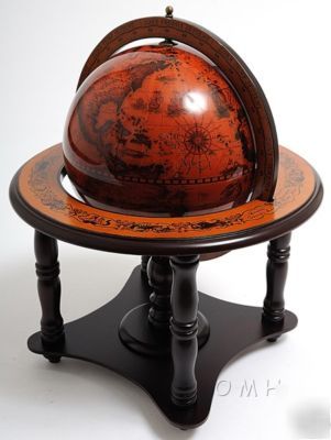New nautical world globe table top wooden stand 15