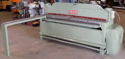 Pexto 6' x 14 gauge power squaring shear, 6' sq arm, bg