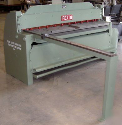 Pexto 6' x 14 gauge power squaring shear, 6' sq arm, bg