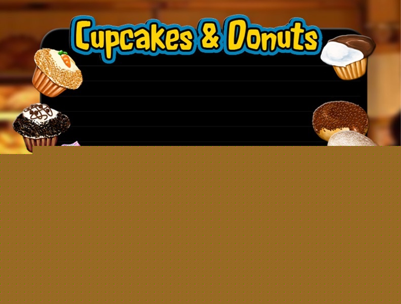 Set of 2 menu boards: cupcakes.donuts.coffee.drinks 3X4