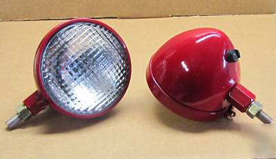 Set of 2 teardrop red headlights head lights lamps 6V