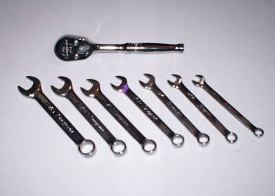 Snap-on 1/4' ratchet and wrench set...