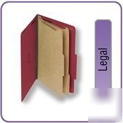15 partition folders 6 fasteners red legal size 7-39030