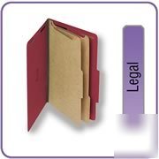 15 partition folders 6 fasteners red legal size 7-39030