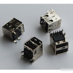 20 dual usb mount jack socket a female right-angle pcb